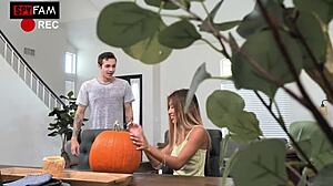 Clara Trinity casually lets her stepbro fuck her tight Asian cunt with toys. He gives facial cumshot in voyeur style.