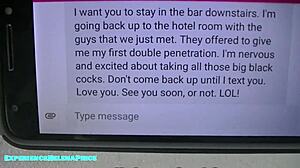 Interracial gangbang attempt contrasts milf wife's squirting with deepthroat banging and rough big black cock action in homemade fishnets