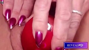 horny milf reveals her wet hairy pussy for intense vibrator play and cum show