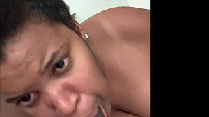 Ebony BBW Amateur Slut Gives Deepthroat Sucking and Big Ass Wrestling in Homemade Bedroom Fetish