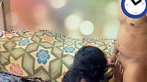 sexy colombian ebony babe gets deepthroat blowjob and rough homemade fucking