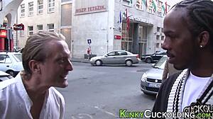 Blonde Babe Dominates and Rides Huge Black Cock for Facial Cumshot in Cuckold Humiliation.