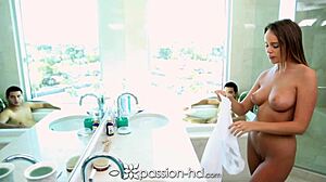 Pretty blonde teen gets wet pussy licked and fucked hard by big cock