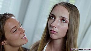 In a natural setting, the smalltits blonde lesbian teases her girlfriend with licking and fingering until she squirts wildly.