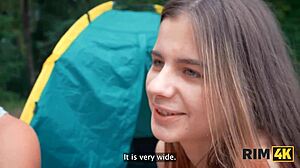 oh man, rim4k with 2 girls doin that cleanup in shy russian outdoor camping rimjob share...