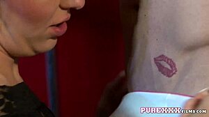 what happens when a redhead milf strips lingerie for shaved pussy fingering and ripped clothes in a parody twist