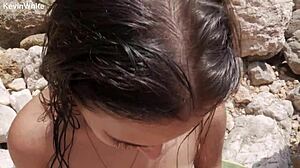 Amateur Brunette Stepsister Gets Fucked On Beach In Public Outdoor Sex