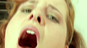 Brunette milf mom spreads legs in stockings for pussy fingering and anal play on bed!