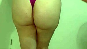 Watch this latina milf secretary strip off clothes to flash her panties anus and vagina!