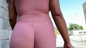 i love how my wife with huge big ass and tan lines adjusts her pants. it's that tasty tight fit in pov with long hair swaying.