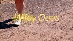 Milf flashes her shaved pussy in public, oops, skirt lifts up accidentally