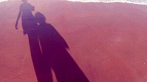 We had risky sex on a public beach with my big ass girlfriend and nearly got caught in this vlog