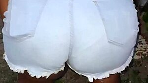 Hey, check out my big-ass neighbor cleaning the yard - isn't that huge ebony booty just amazing in this homemade clip?