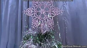 blonde amateur bends over in stockings for festive fun at ben dover's british crib during christmas