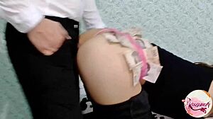 converted into my neighbor's slut for some money with big ass bent over doggystyle cumshot