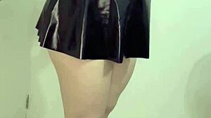 Watch this latina milf secretary strip off clothes to flash her panties anus and vagina!