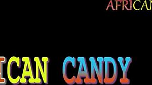 African Candy's Soapy Dildo Masturbation in Bathroom