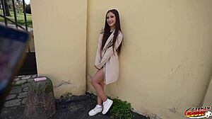 German scout picks up petite Colombian teen Sofia Smith for rough casting fuck