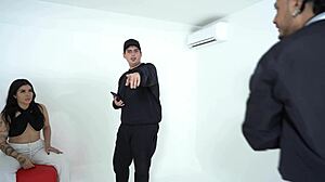 colombian model takes producers indecent proposal leading to huge cock creampie in cute babe casting