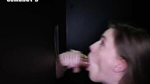 Do you like how Lily swallows cum from gloryhole with tongue and cumshot in mouth?