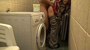 Amateur Cuckold Wife Enjoys Rough Sex in Basement While Husband Works