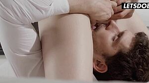 Gorgeous step sisters anny aurora and izzy delphine dive into sensual threesome with step bro licking pussies and riding cock.