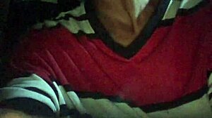 an old mature amateur guy with big monster cock masturbates solo outdoors in supermarket parking lot car