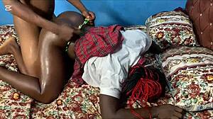 Hotjanet Takes Big Clit and Tits in Doggy Style with Black Lover and Intense Blowjob Action