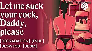 Facial on submissive brat in bdsm role play