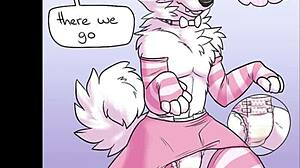 Diapered furry explores first time delights in part 1!