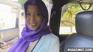 young muslim girl sneaks hardcore shaved pussy sex with american boyfriend in car behind stepdad's back.