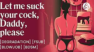 Facial on submissive brat in bdsm role play