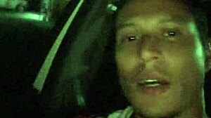 an old mature amateur guy with big monster cock masturbates solo outdoors in supermarket parking lot car