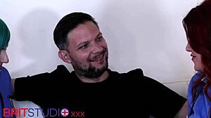 Oh man, these two british nurses are takin turns fuckin their patient, like deep and hard ya know?