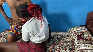 Hotjanet Takes Big Clit and Tits in Doggy Style with Black Lover and Intense Blowjob Action