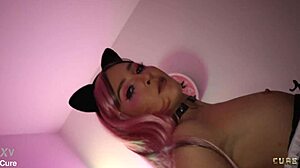 this emo girl started teasing with her naked tits and tight pussy before taking that big cock in rough homemade pounding leading to cum covered finish