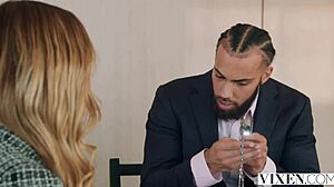 Hey, watch vixen gorgeous blonde salesgirl Addison Vodka give her client that real vip pussy service with deepthroat and riding on big black cock.