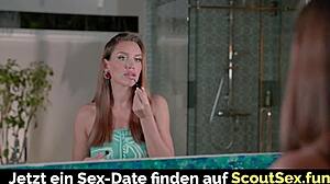 Why does this German brunette milf with big natural tits crave a big cock after her shower?