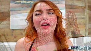 Curvy ginger babe Adora Bell uses toys to stimulate her hairy pussy and big ass in solo masturbation 😍