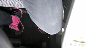 Follow this amateur milf on her outdoor walk in sweaty socks and sneakers