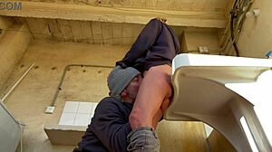 Hot wife and neighbor dive into pussy eating with orgasms in the washing machine room. Amateur Spanish milf blonde gets horny blonde licking close-up.