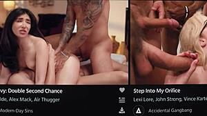 Milf Shay Sights intriguingly teams with teacher Reagan Foxx to spank and lick petite stepbae Demi Hawks in office threesome