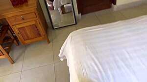 Tied-up blonde babe eagerly devours my big hard boner in pov style.