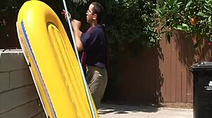 Gen Padova swallows jizz mouthful.