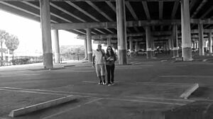 the pregnant slut goes for sucking that black dick outside in broad daylight florida style with facial cumshot and glasses on