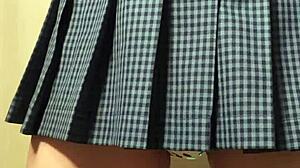 爆乳女子高生, you're turning into a big sis with that shiny anal buttplug in your maid uniform