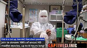 What happens behind the scenes with uniform testing in white coveralls face coverings and assorted gloves for daddy POV?