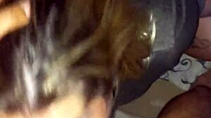 Rainyday Blonde Girlfriend Gives Sloppy Deepthroat Blowjob with Handjob and Spitting in Homemade Interracial Session