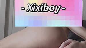 I feel so aroused as slim gay teen twink fingers and fucks his tight asshole hard with big monster cock machine