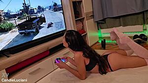 Damn, Watch This Hot Skinny Teen Gamer Babe Stuff Tight Pussy With Anal Toys!